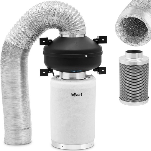 Ventilation kit fan charcoal filter ventilation pipe diameter 130 mm 10 m