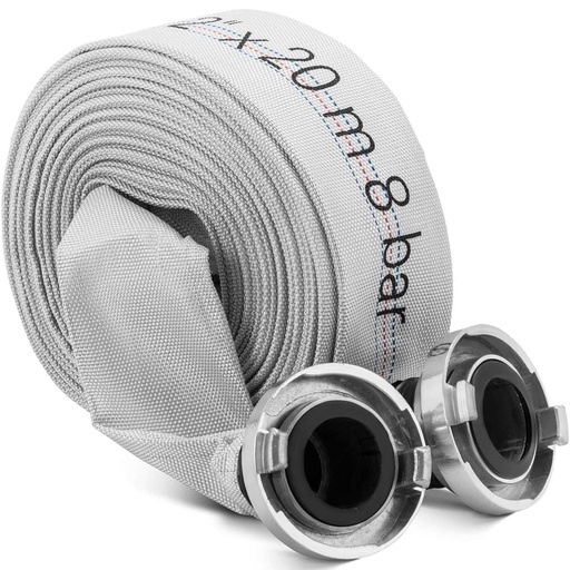 Gaisrininko plokščiojo putplasčio vandens žarna su 2'' storz jungtimi 52 mm 8-24 bar 20 m