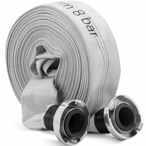 Gaisrininko plokščiojo putplasčio vandens žarna su 2'' storz jungtimi 52 mm 8-24 bar 30 m