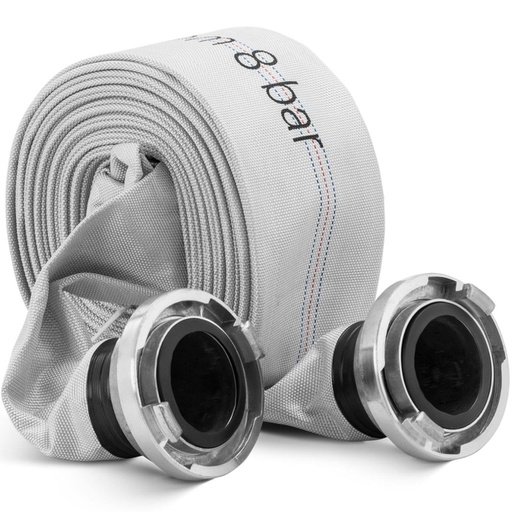 Ugunsdzēsēja plakano putu ūdens šļūtene ar 3'' storz savienotāju 76 mm 8-24 bar 20 m