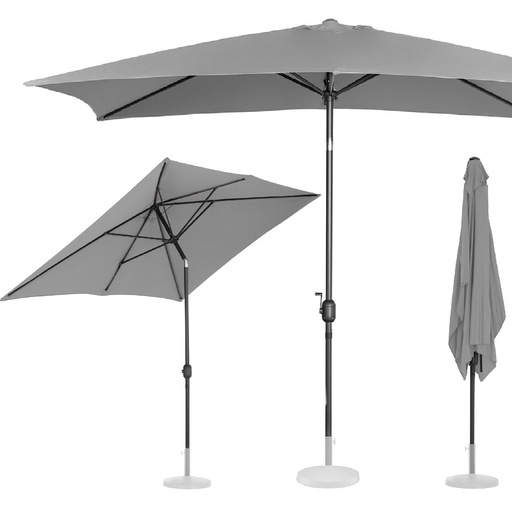 Rectangular garden umbrella tilt with crank 200 x 300 cm dark grey
