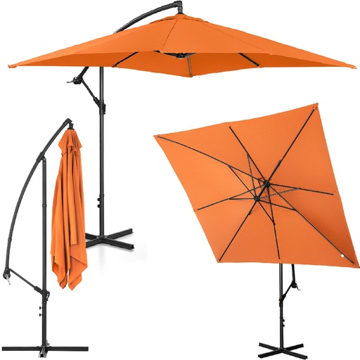 Kvadratinis "Boom" sodo skėtis 250 x 250 cm oranžinės spalvos