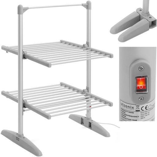 Elektriskais veļas žāvētājs 2 līmeņi 24 sildīšanas stieņi 55C 20 kg