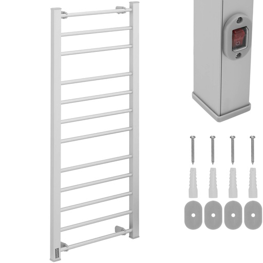 Wall mounted electric bathroom heater 12 rods 200 W - gray