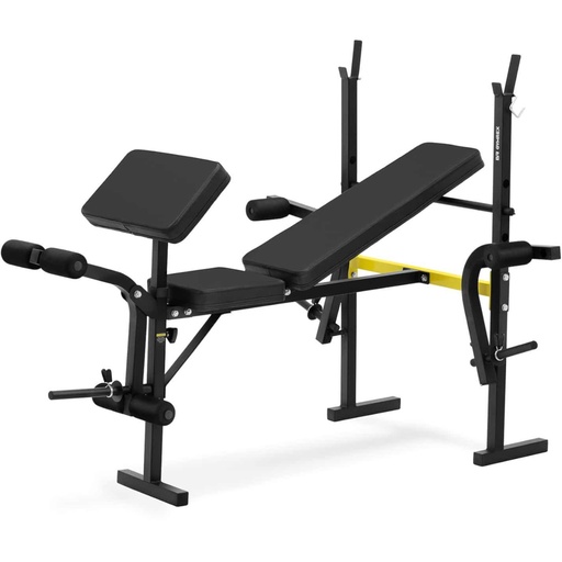 Barbell training bench with prayer bar adjustable up to 100 kg