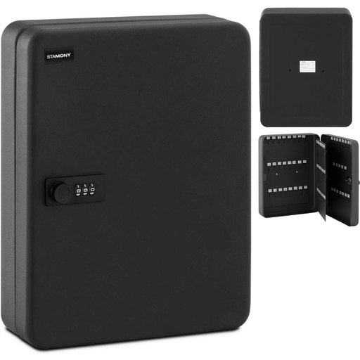 Cabinet wall organizer box for 93 metal keys with combination lock