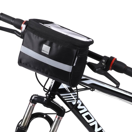 Handlebar bike bag with phone case 2 l black