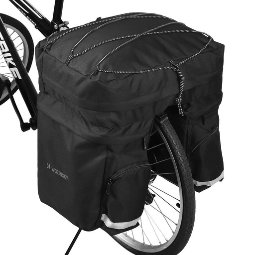 Capacious 60 l bike bag for trunk + rain cover black