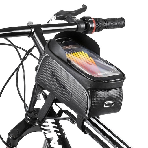 Bike frame bag with phone case 2 l black