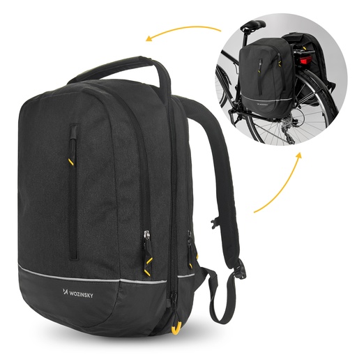 Bike bag double backpack 2in1 30l black