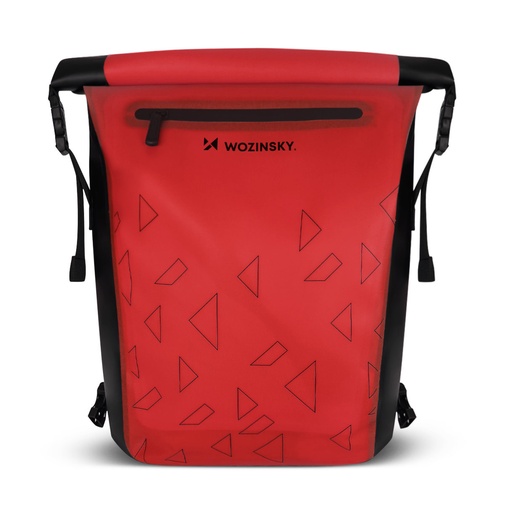 Waterproof bike rack backpack bike bag 2in1 23l red