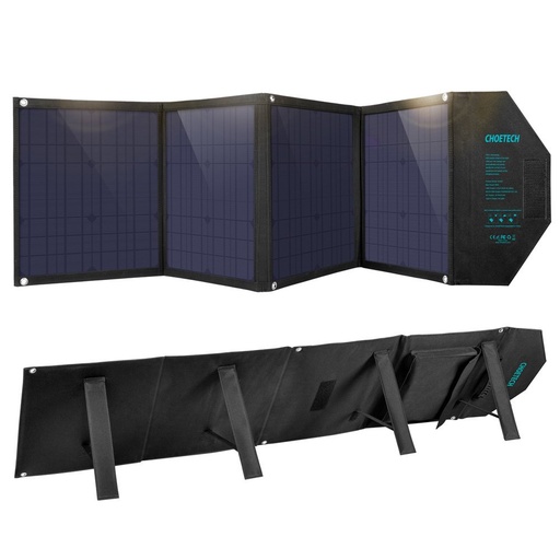 Large solar charger 80W foldable DC USB C 2xUSB PD QC black
