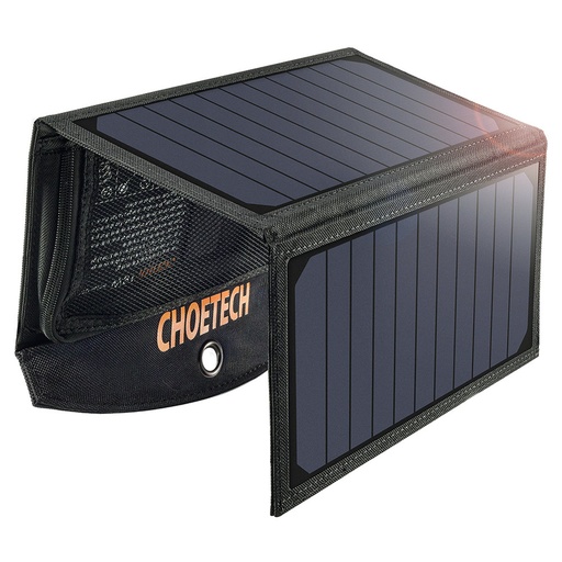 Sulankstomas saulės baterijų USB įkroviklis 19W 2xUSB juodas