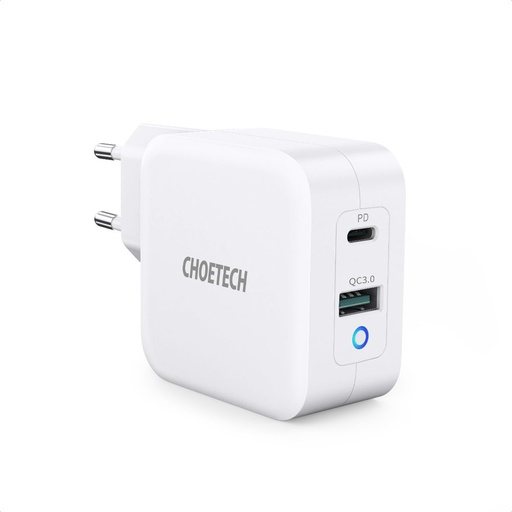 GaN USB C tipa PD USB-A QC3.0 ātrais lādētājs 65W 3.25A, balts