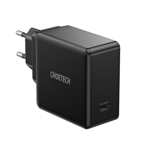 USB C tipa PD 60W 3A ātrais lādētājs melns
