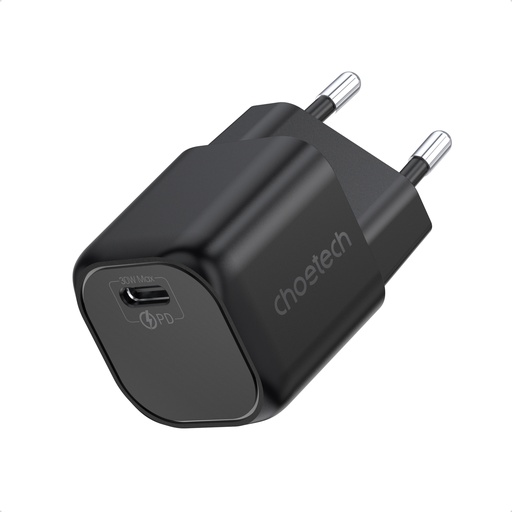 GaN USB C tipa PD 30W tīkla lādētājs melns