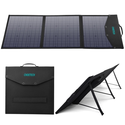 Solar foldable 120W DC 3 xUSB solar charger black