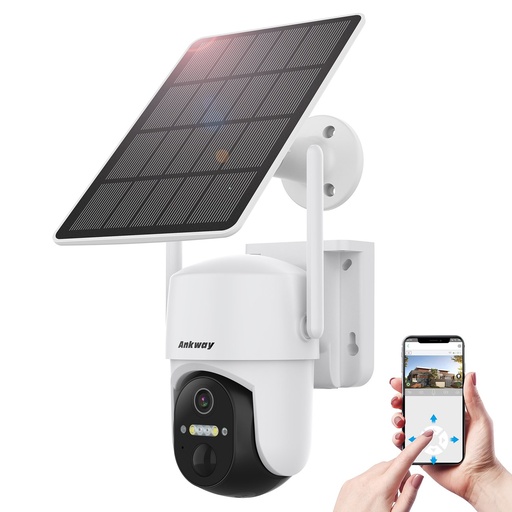 WiFi kamera ar vadības lietotni Android iOS IR LED + 5W saules panelis