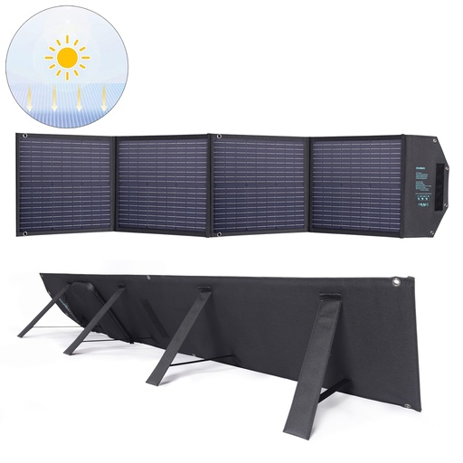 Solar charger solar 100W foldable USB-C 2xUSB PD QC black