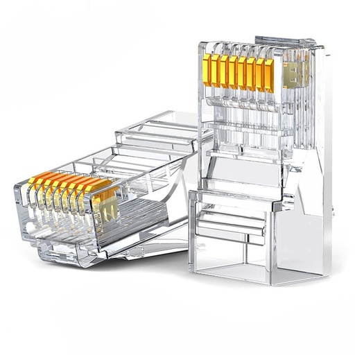 RJ45 8P8C Cat 6 galinis kištukas skaidrus KIT 100 vnt.