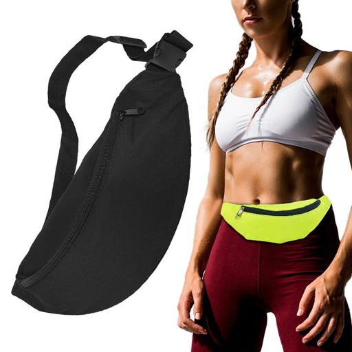 Running belt sachet kidney case for phone keys documents wallet black