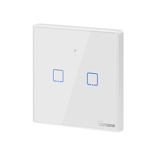 Two-channel touch light switch WiFi button white T2EU2C-TX