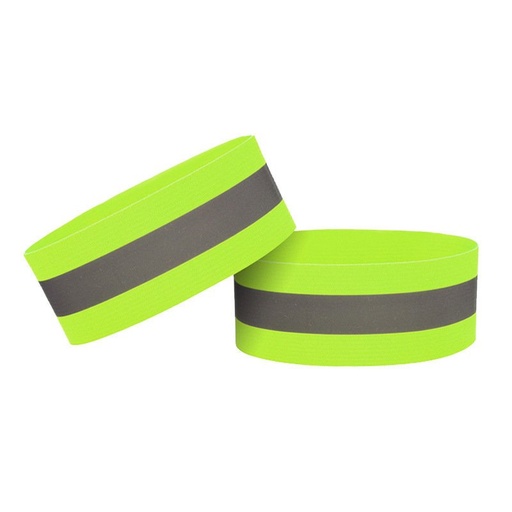 Šviesą atspindinti rankos juosta dviratis bėgimas velcro 4cm geltona