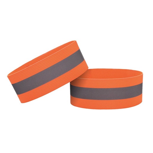 Šviesą atspindinti rankos juosta dviratis bėgimas velcro 4cm oranžinė