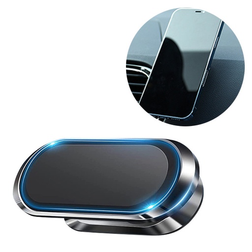 Self-adhesive magnetic car holder for dashboard silver