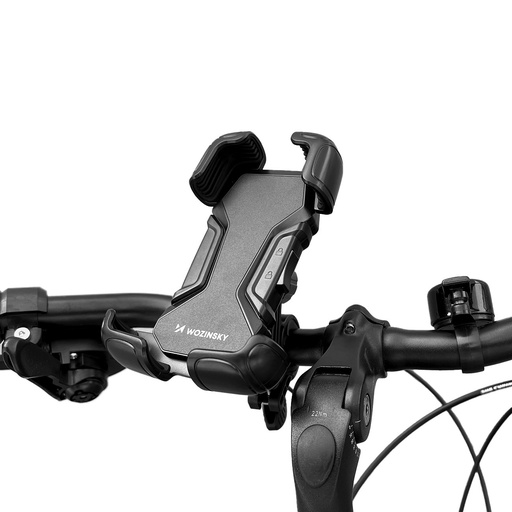 Lieljaudas tālruņa turētājs velosipēdu motociklu motorolleru stūrei melns