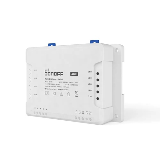 Inteliģentais 4 kanālu WiFi strāvas slēdzis balts 4CHR3