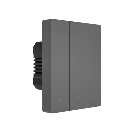 Vieds 3 kanālu WiFi sienas sienu slēdzis melns M5-3C-80