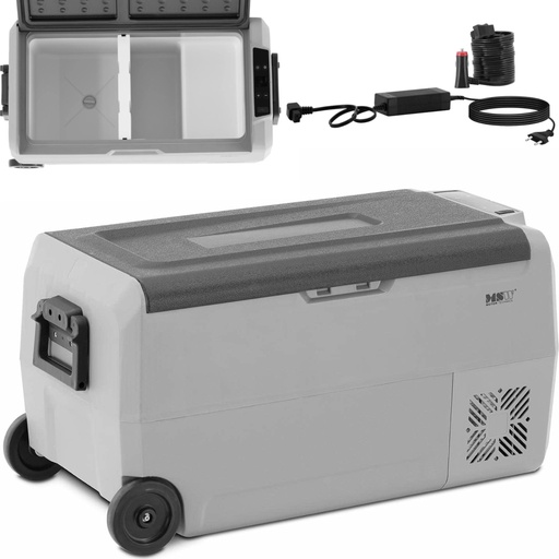 Mobilus automobilinis šaldiklis ant ratų 2 atskiros zonos AC DC 80 W 36 l