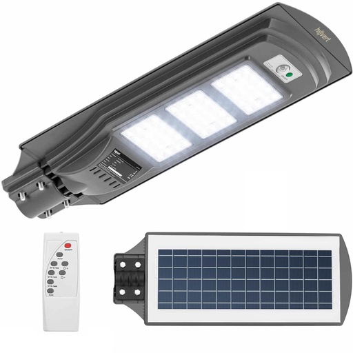 Saulės gatvės žibintas su judesio ir sutemų jutikliu 60 x LED 300 W PILOTAS
