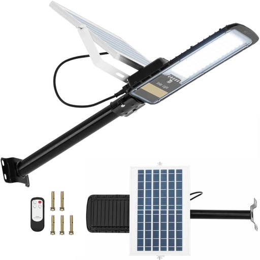 Saulės gatvės lauko šviestuvas su sutemų jutikliu 84 x LED 80 W PILOTAS