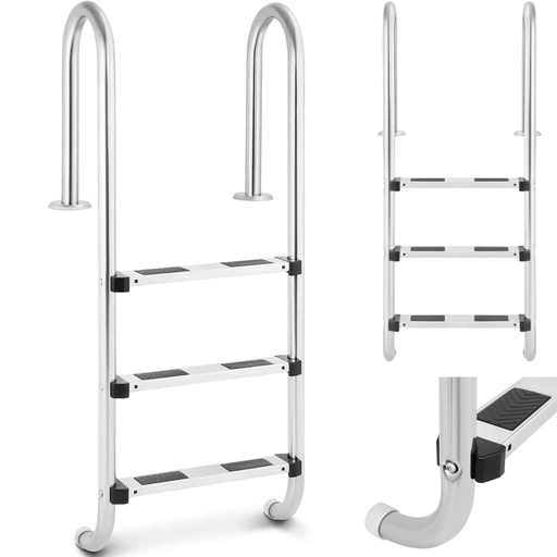 Nerūdijančio plieno baseino kopėčios 3 pakopos 1320 mm
