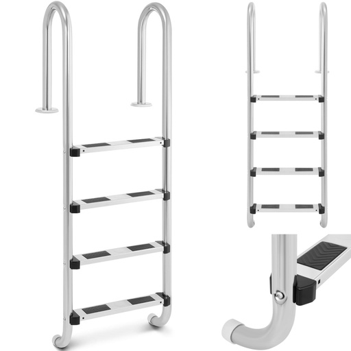 Nerūdijančio plieno baseino kopėčios 4 pakopos 1570 mm