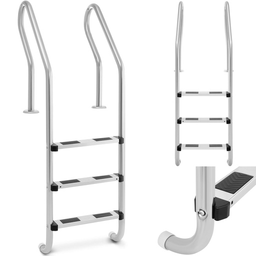 Nerūdijančio plieno baseino kopėčios 3 pakopos 1600 mm
