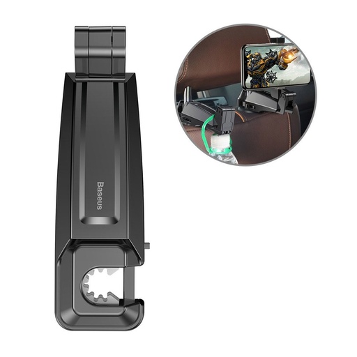Car phone holder hanger 4.0''-6.5'' for headrest black