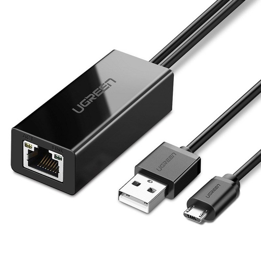 Išorinė LAN micro USB 100Mbps tinklo kortelė, skirta "Chromecast", 1 m juoda