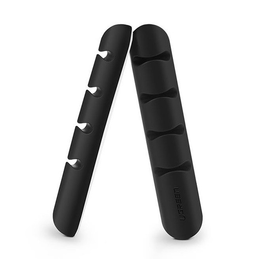 Self-adhesive cable organizer for 4 cables wires Set of 2pcs black