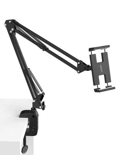 Tripod holder folding arm for desk table phone tablet black-grey