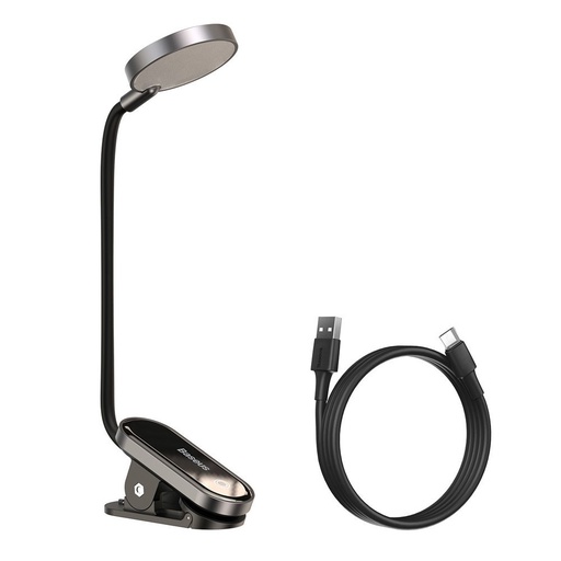 Mini LED ekrano skaitymo lempa su spaustuku pilka