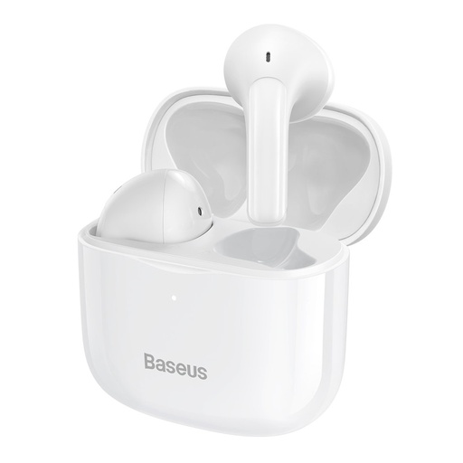 Bluetooth 5.0 TWS bezvadu austiņas ausīs, ūdensizturīgas IP64 E3, baltas