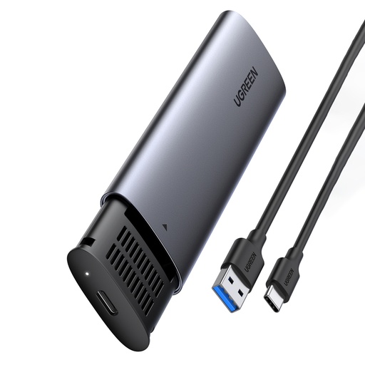 M.2 B-Key SATA 3.0 cietā diska korpuss pelēks + C tipa USB kabelis