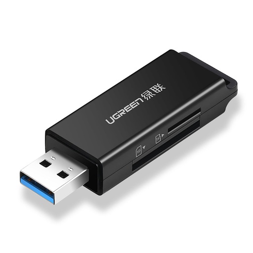 Portatīvais TF/SD karšu lasītājs ar USB 3.0 melns