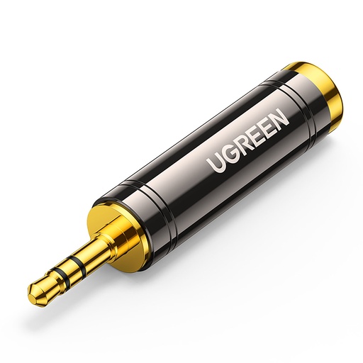 3,5 mm audio adapteris (vīriešu) uz 6,35 mm mini ligzdu (sieviešu), pelēks