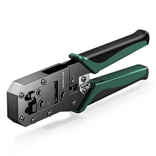 RJ45 kontaktdakšu presēšanas instruments tīkla kabeļiem, zaļš