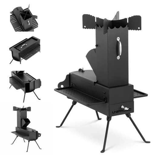 Rocket stove field stove tourist folding stove
