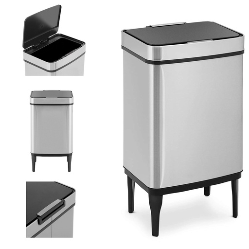 Automatic waste garbage can on legs 45 l - gray